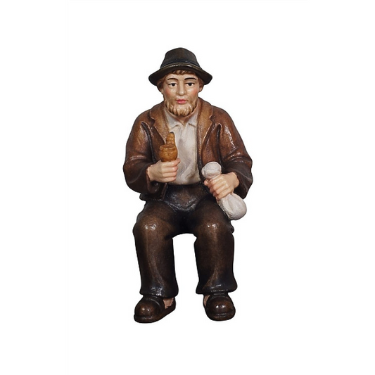 Kostner krippe_Opa sitzend auf Bank_color