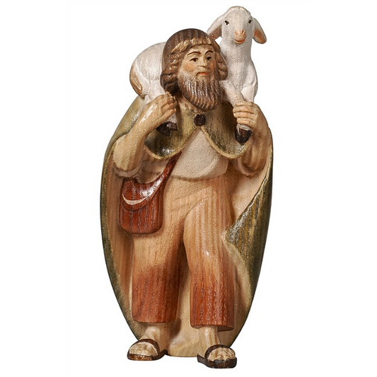 Pema Krippe_geschnitzt_Hirte Rueckenschaf_color