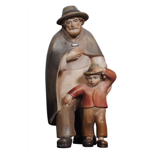 Pema Krippe_holzgeschnitzt_Hirte mit Kind_color